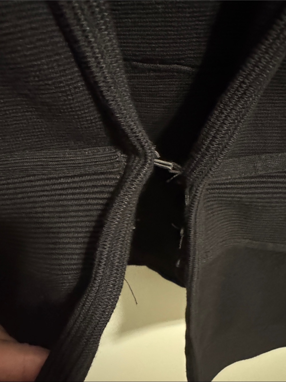 White House Black Market Black Open-Front Ribbed Trim Cardigan - Picture 6 of 7